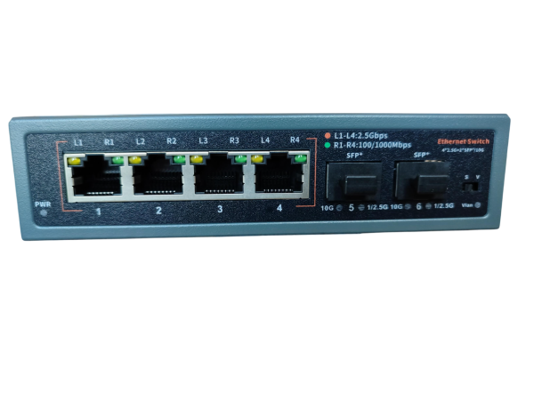 ExeLink SMX1006 switch 4x1/2.5G Base-T;2x1G/10 GE Base-X SFP+ porta