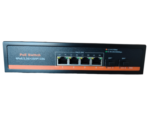 ExeLink SMX1006P neupravljivi POE switch 4x1/2.5G Base-T (POE/POE+),2x1G/10 GE Base-X SFP+ porta