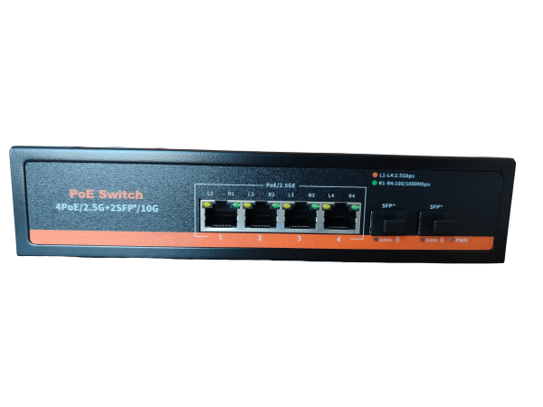 ExeLink SMX1006P neupravljivi POE switch 4x1/2.5G Base-T (POE/POE+),2x1G/10 GE Base-X SFP+ porta