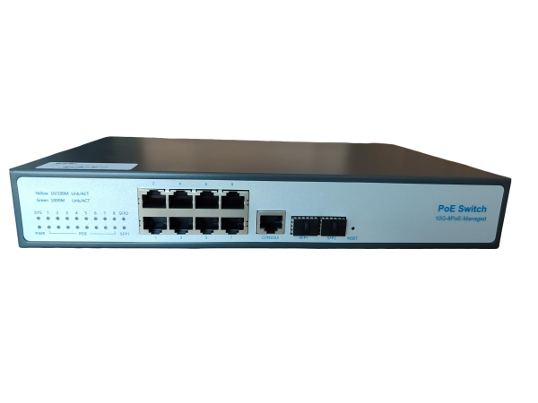 ExeLink SG2510P upravljivi POE switch 8x10/100/1000 Base-T POE/POE+,2x1000 Base-X SFP porta, L2 - Image 2