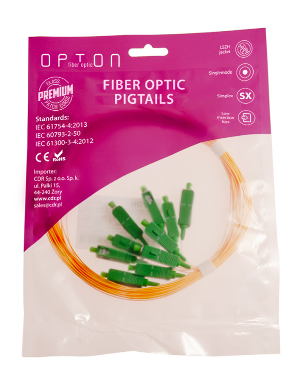 OPTON pigtail SC/APC SM 0.9mm 1.5m G657A Loose Tube (Easy Strip) 10 komada u pakovanju - Image 2