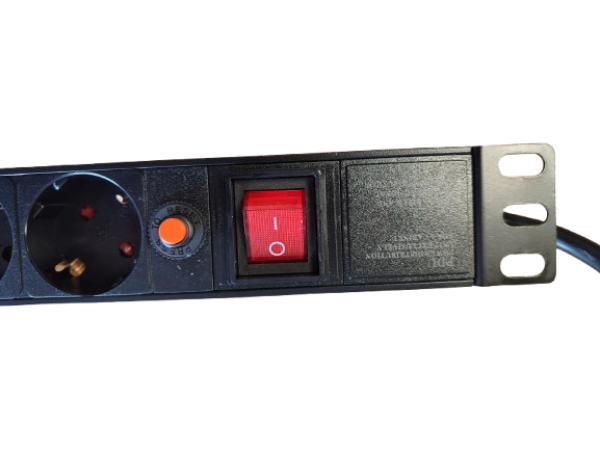 Razvodni PDU za rack sa 7 utičnih mesta1U aluminijum, 2m kabl - Image 3