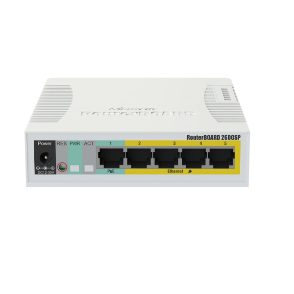 MikroTik CSS106-1G-4P-1S RB260GSP with SwitchOS and indor case