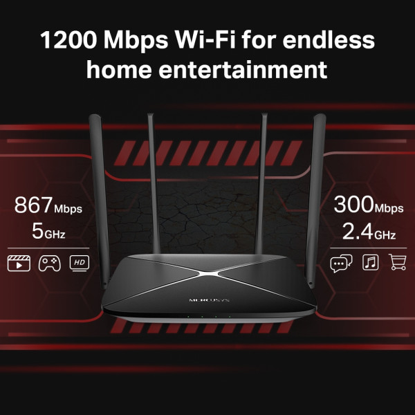Mercusys AC12G Gigabit AC1300 Dual Band Wireless Router - Image 2