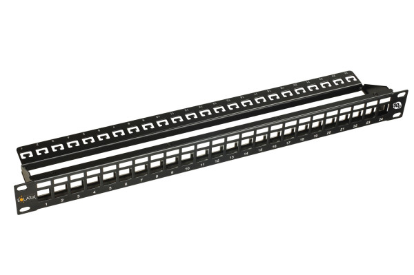 Solarix SX24M-0-STP-BK patchcord kabel panel 1U 24 porta
