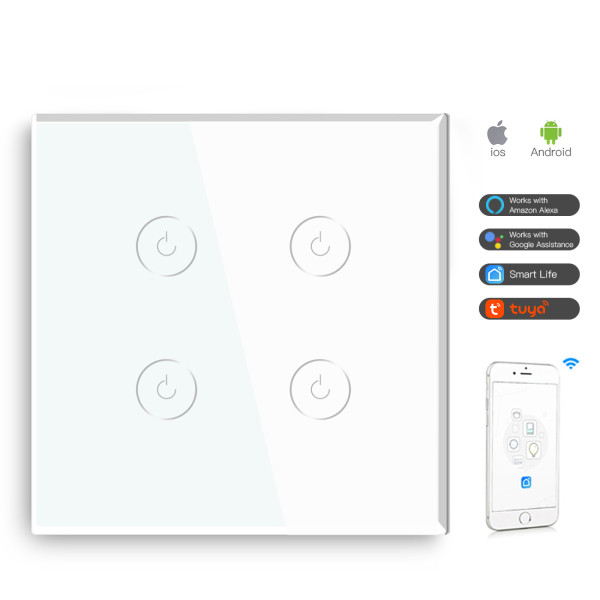 Wi-Fi pametni prekidač 4G TUYA Beli (WIFI TOUCH SWITCH) - Image 2